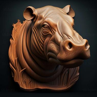 3D model Hippopotamus gorgops (STL)